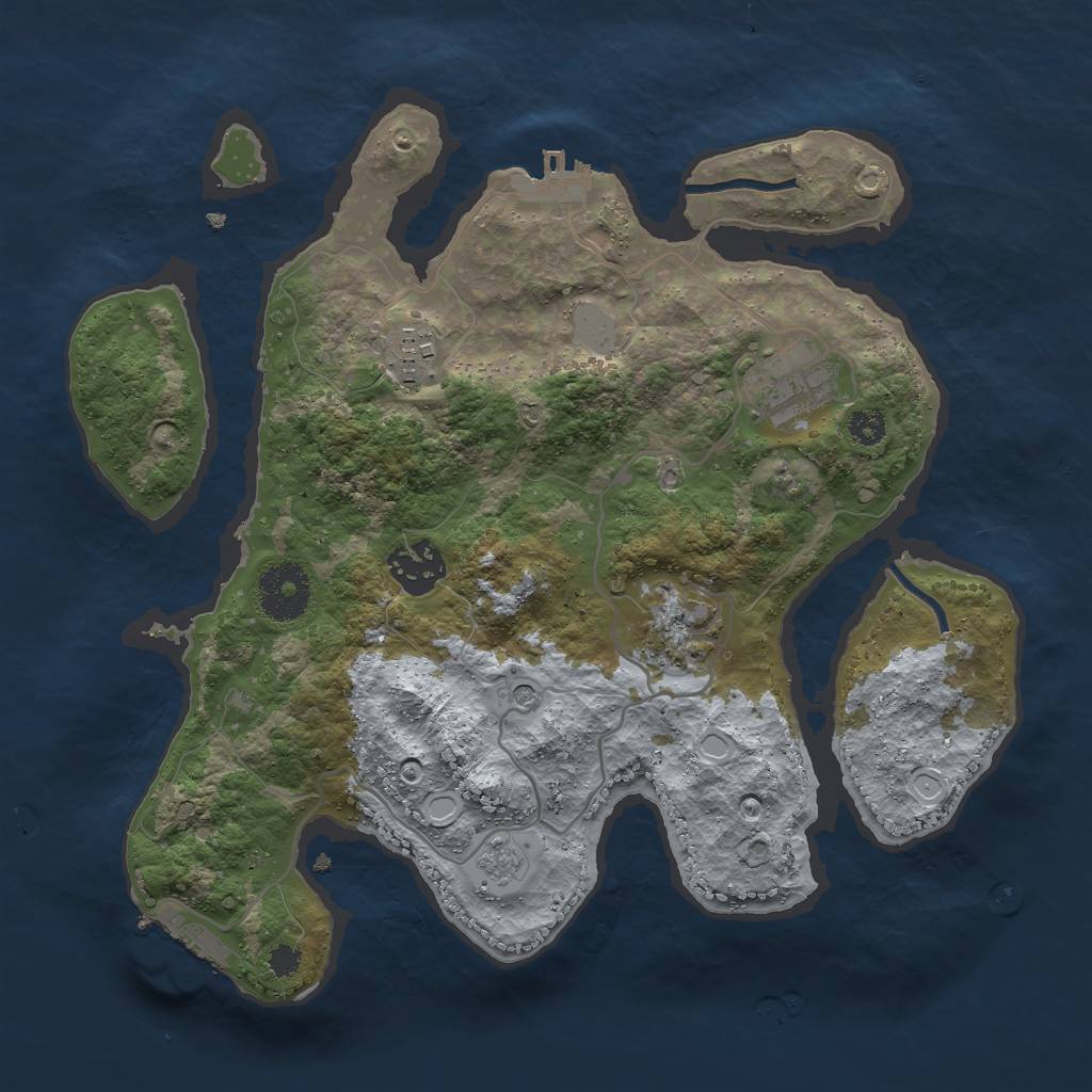 Rust Map: Procedural Map, Size: 3000, Seed: 8130691, 13 Monuments