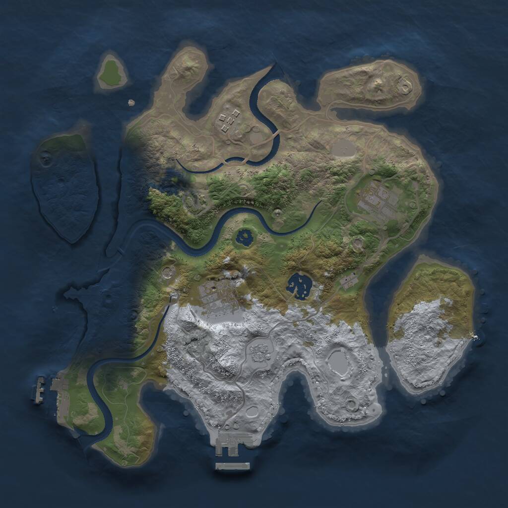 Rust Map: Procedural Map, Size: 3000, Seed: 8130691, 10 Monuments