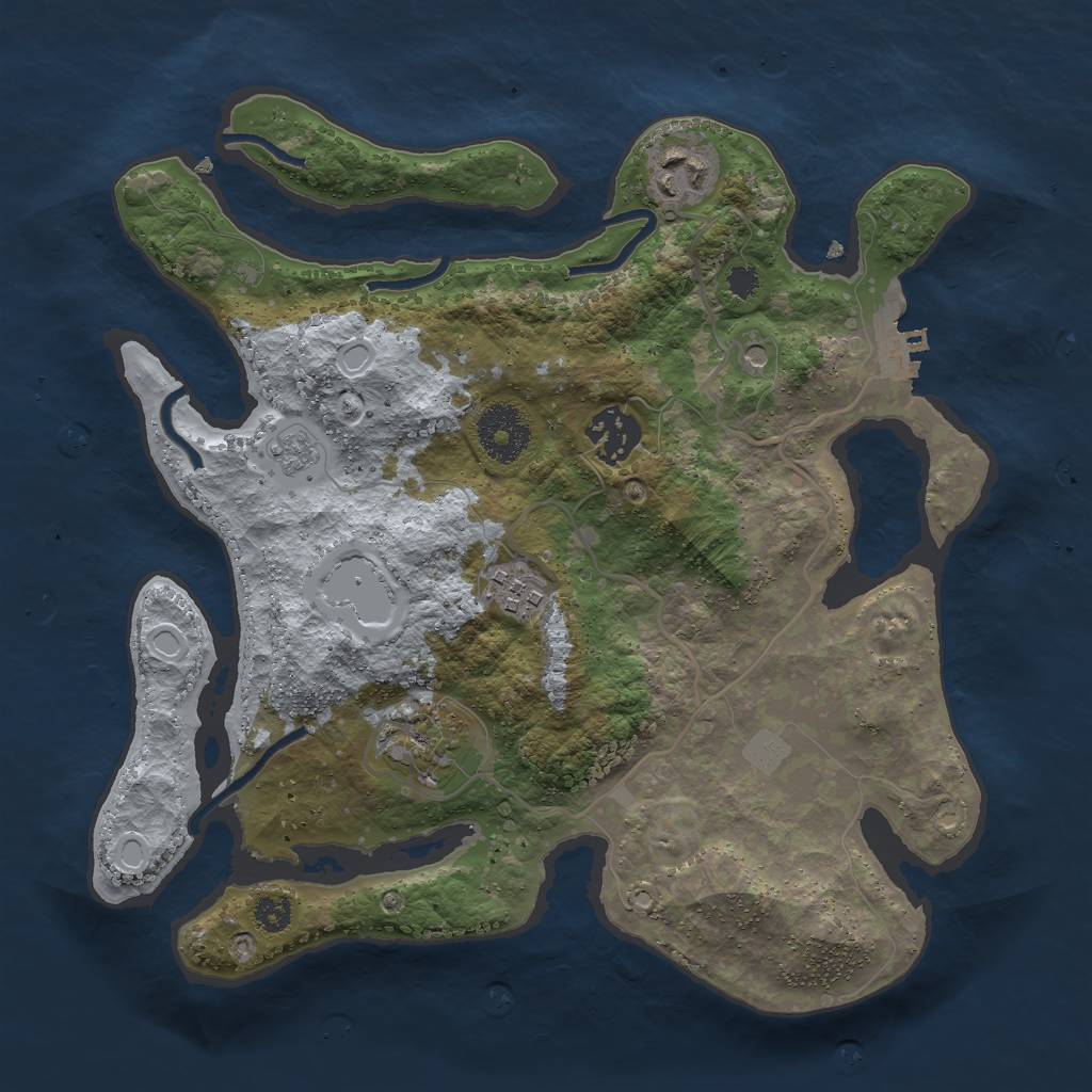 Rust Map: Procedural Map, Size: 3000, Seed: 576959198, 12 Monuments