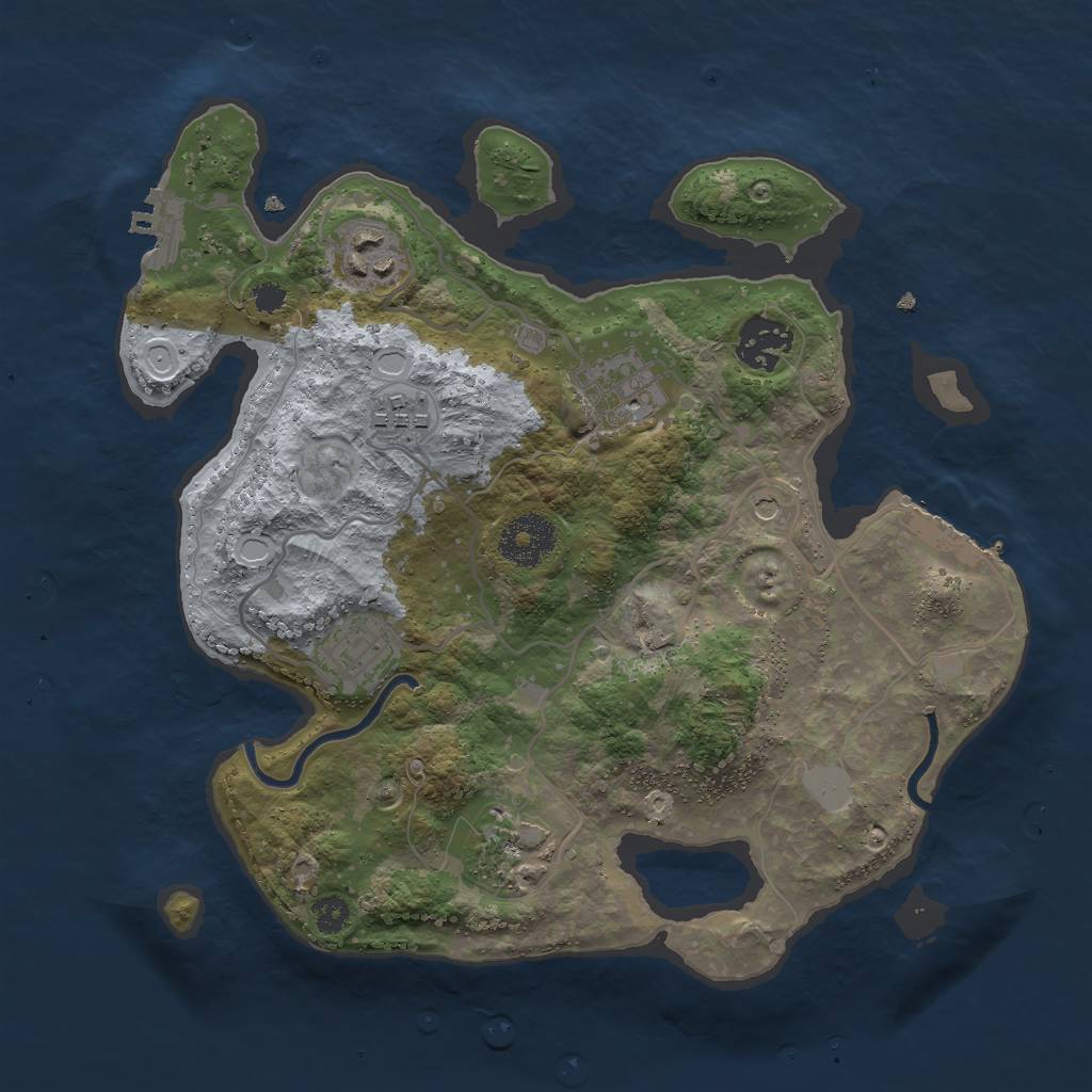 Rust Map: Procedural Map, Size: 3000, Seed: 511914928, 14 Monuments