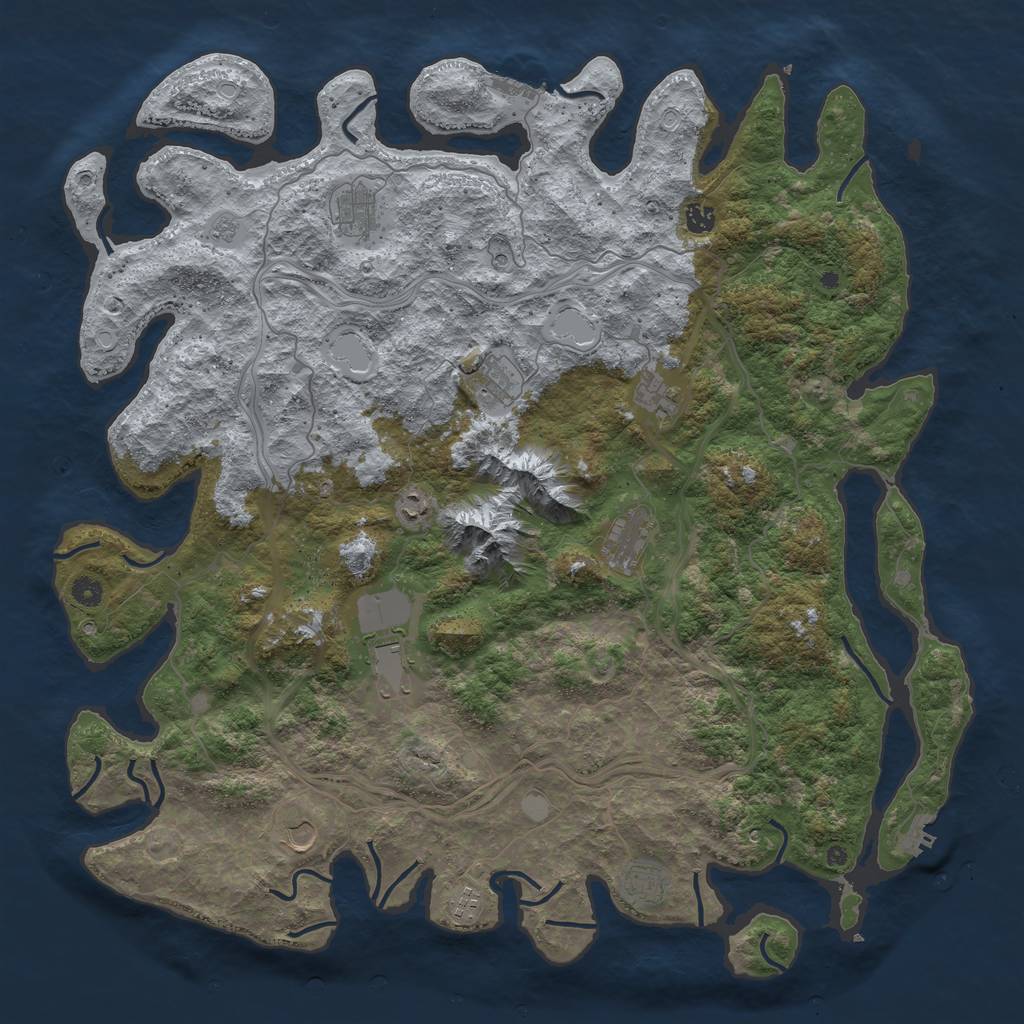 Rust Map: Procedural Map, Size: 5000, Seed: 1545047112, 19 Monuments