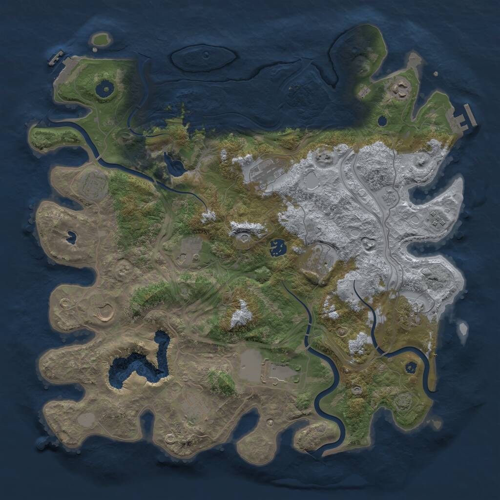 Rust Map: Procedural Map, Size: 4250, Seed: 213475142, 17 Monuments