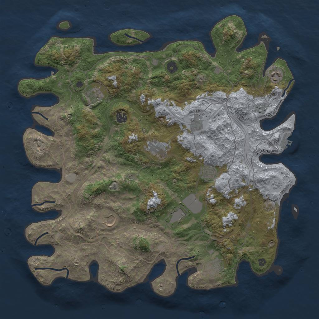 Rust Map: Procedural Map, Size: 4250, Seed: 213475142, 18 Monuments