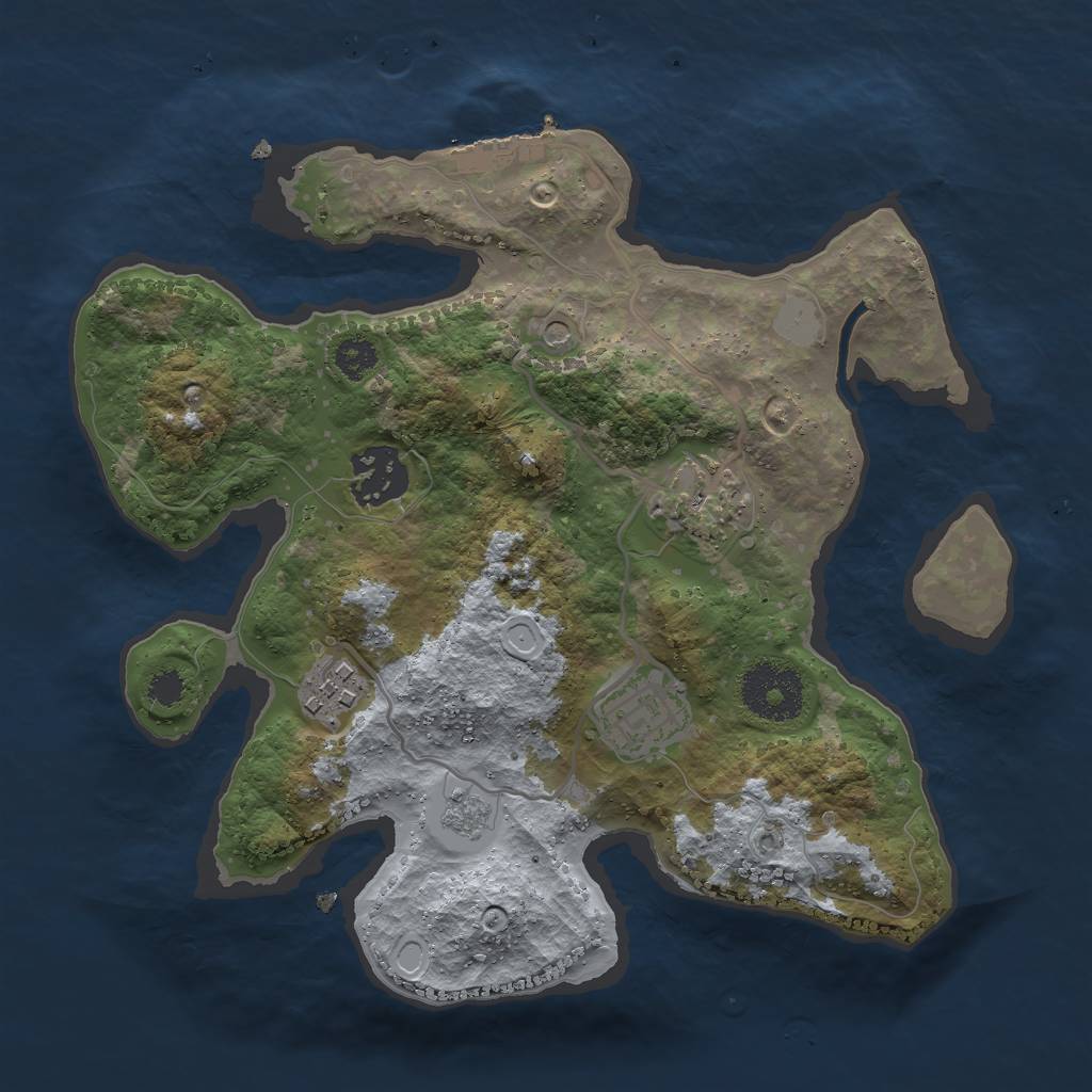 Rust Map: Procedural Map, Size: 2700, Seed: 3800, 12 Monuments