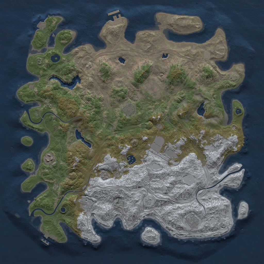 Rust Map: Procedural Map, Size: 4500, Seed: 1754870853, 15 Monuments