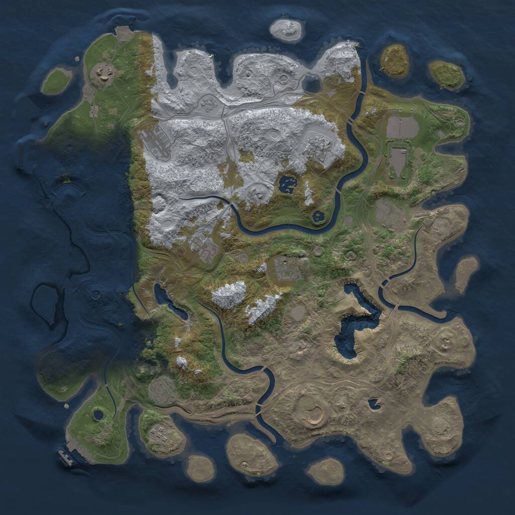 Rust Map: Procedural Map, Size: 4250, Seed: 332505993, 17 Monuments