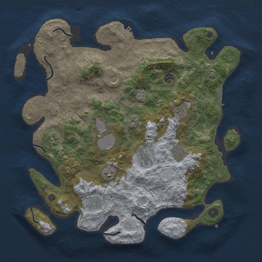 Rust Map: Procedural Map, Size: 4000, Seed: 814056065, 19 Monuments