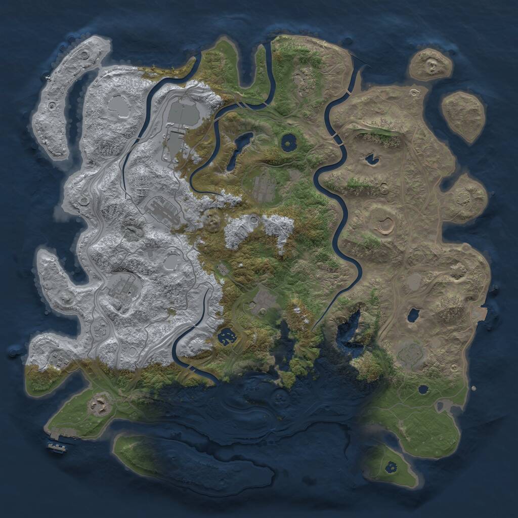 Rust Map: Procedural Map, Size: 4500, Seed: 729758234, 17 Monuments