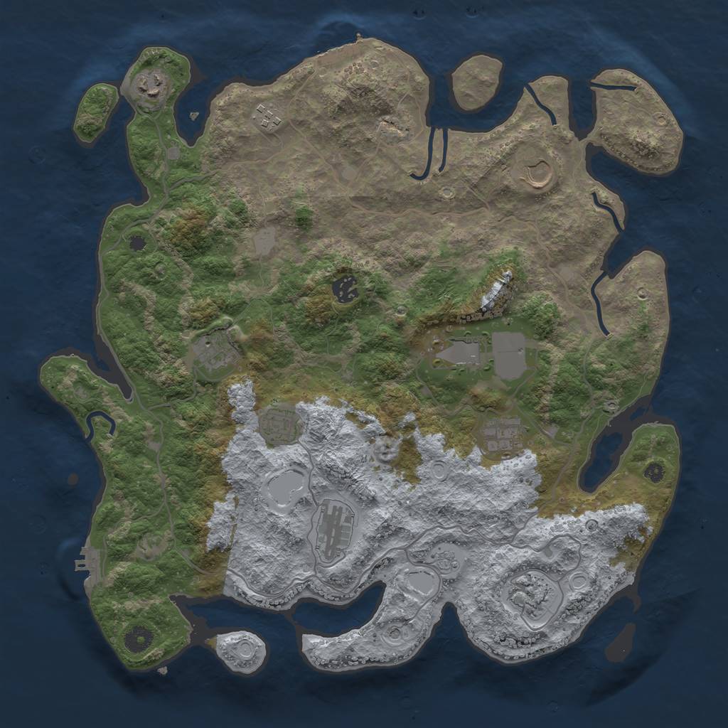 Rust Map: Procedural Map, Size: 4000, Seed: 113770182, 19 Monuments