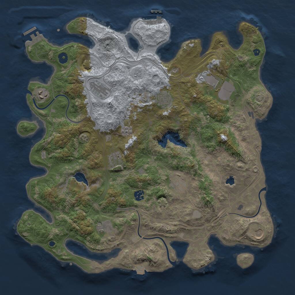 Rust Map: Procedural Map, Size: 4250, Seed: 163921588, 16 Monuments