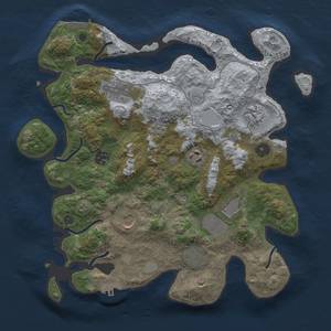 Thumbnail Rust Map: Procedural Map, Size: 3500, Seed: 1336524011, 17 Monuments