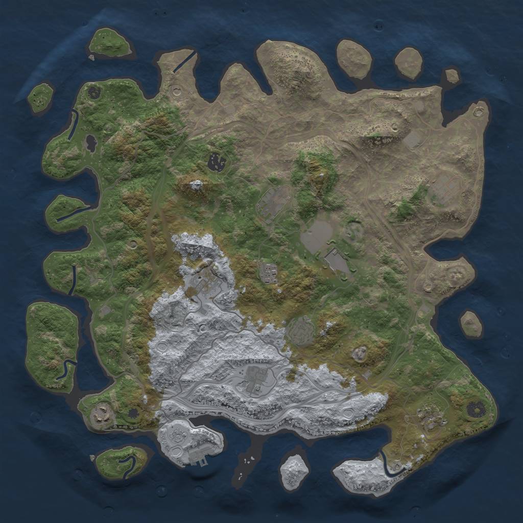 Rust Map: Procedural Map, Size: 4250, Seed: 1026322401, 18 Monuments