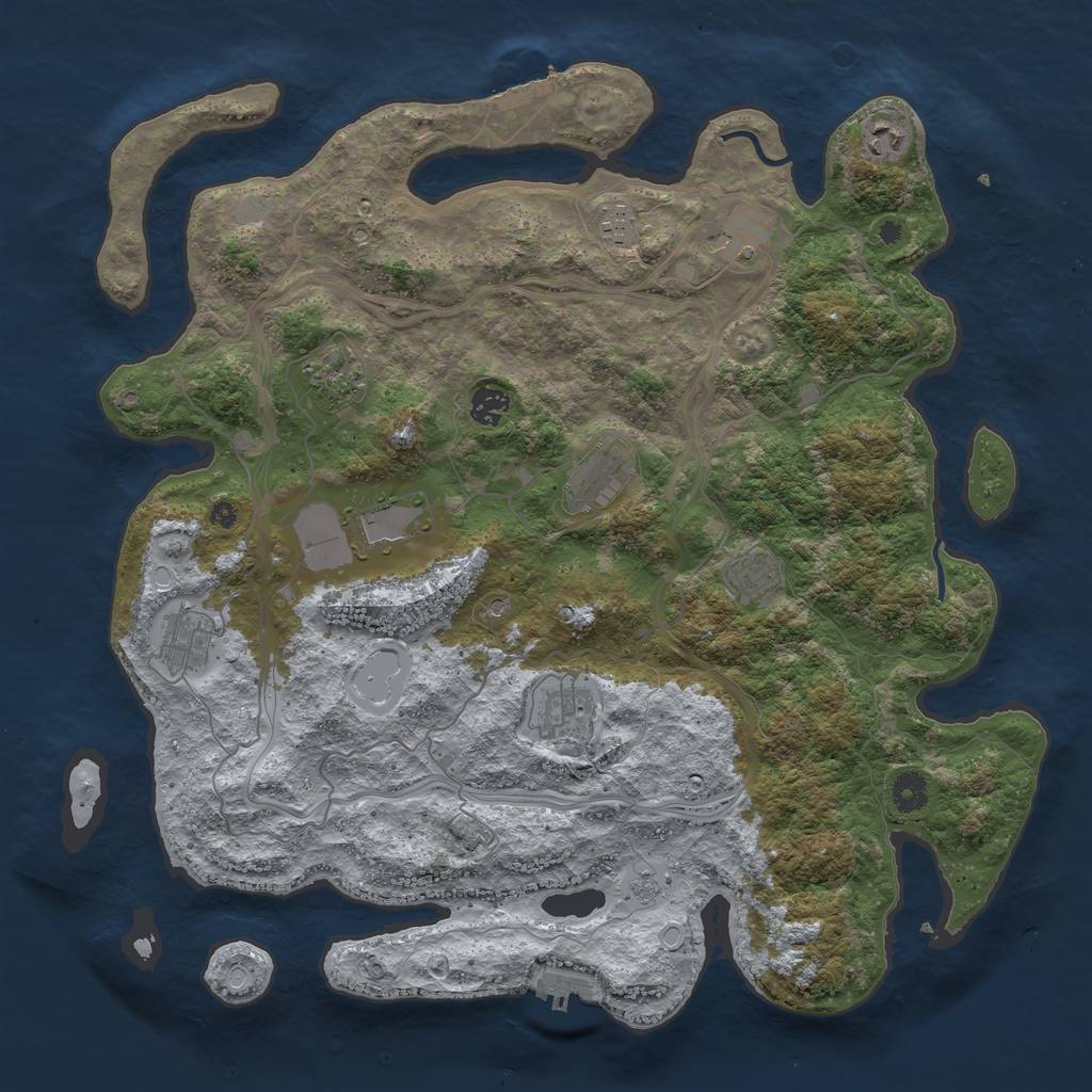 Rust Map: Procedural Map, Size: 4250, Seed: 1687712542, 19 Monuments