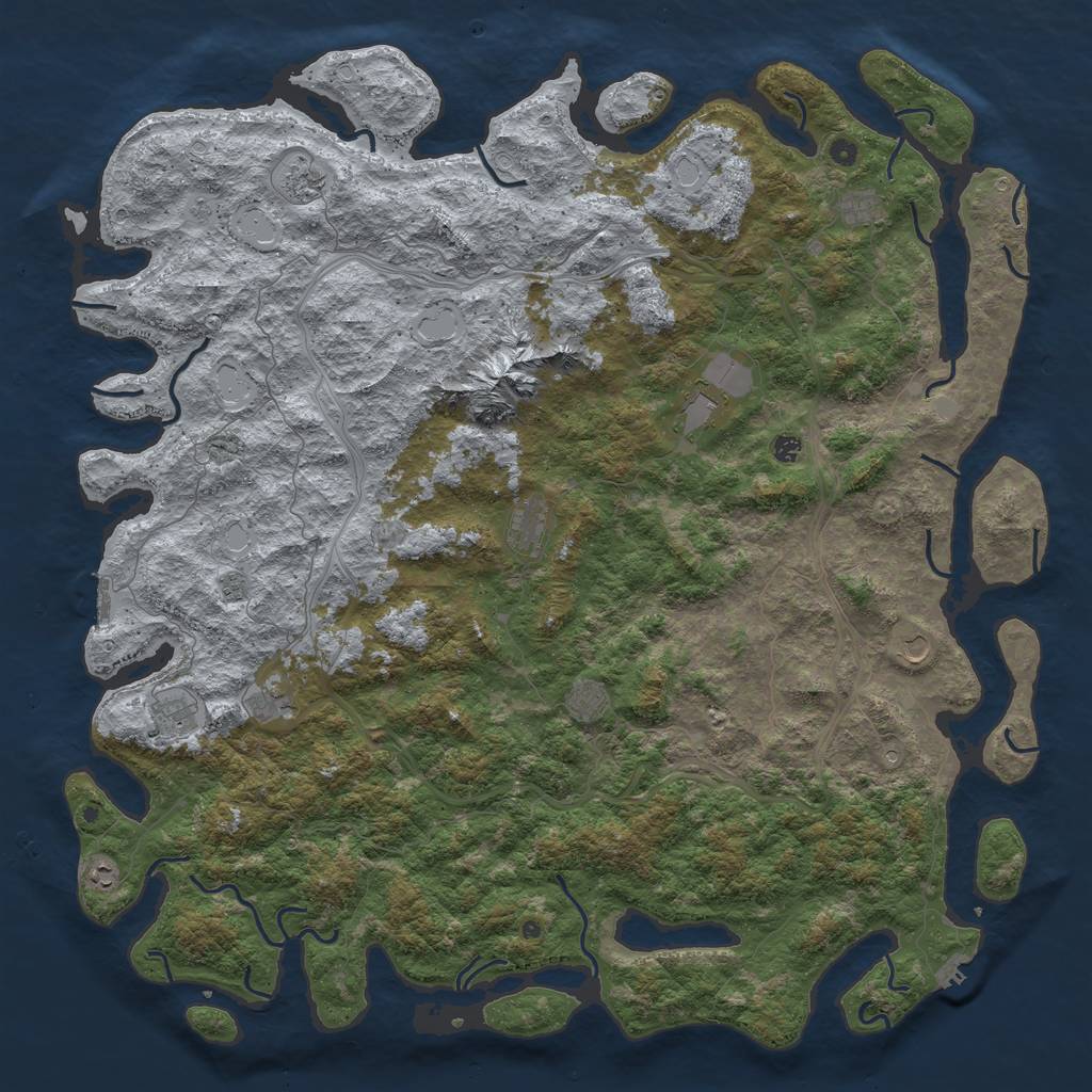 Rust Map: Procedural Map, Size: 6000, Seed: 85, 20 Monuments