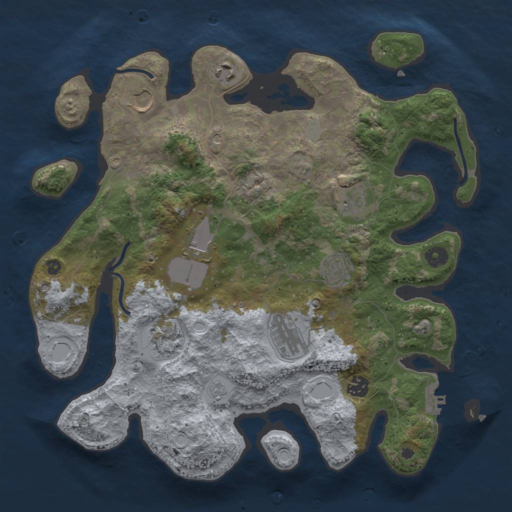 Rust Map: Procedural Map, Size: 3500, Seed: 202210053, 16 Monuments