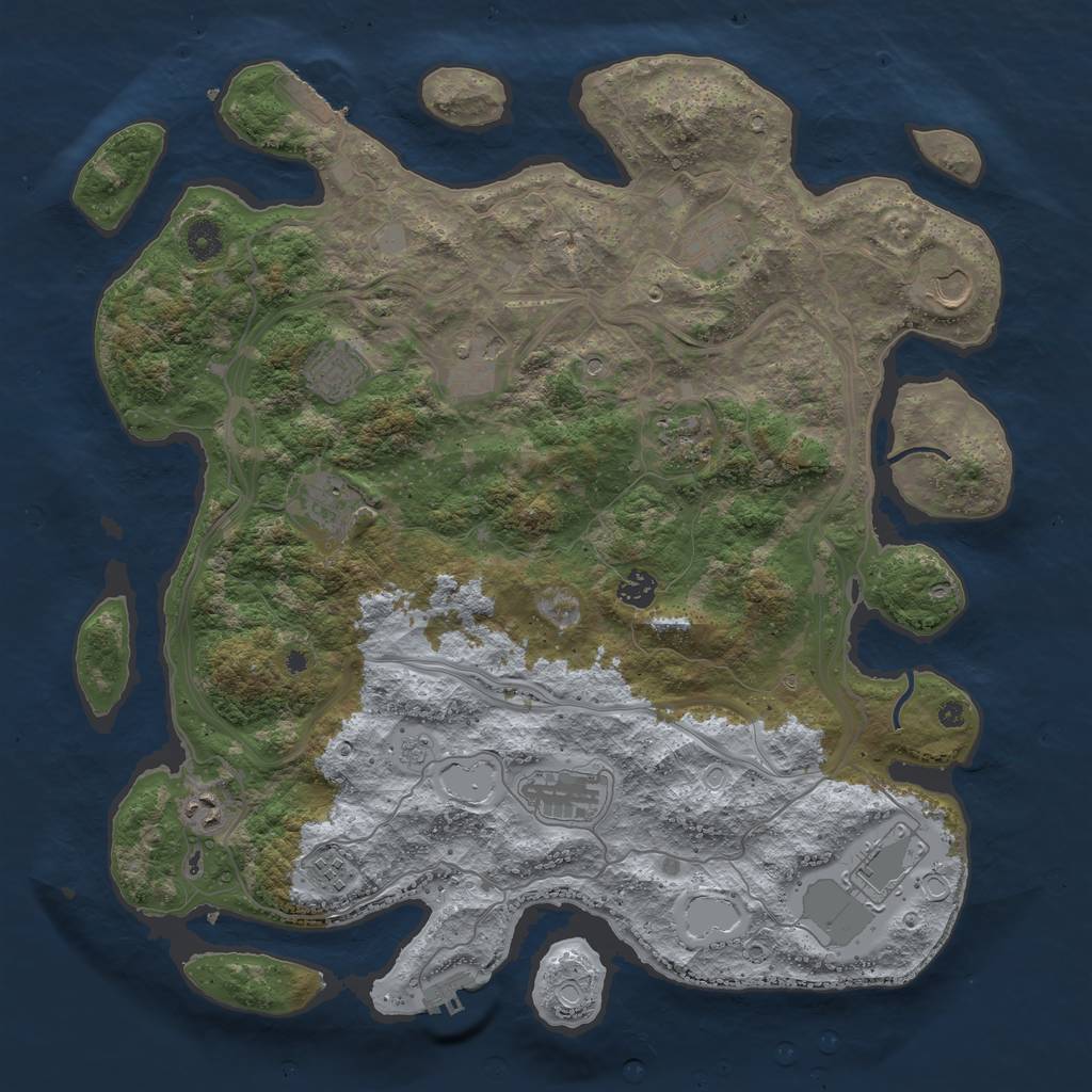 Rust Map: Procedural Map, Size: 4250, Seed: 1519848390, 20 Monuments