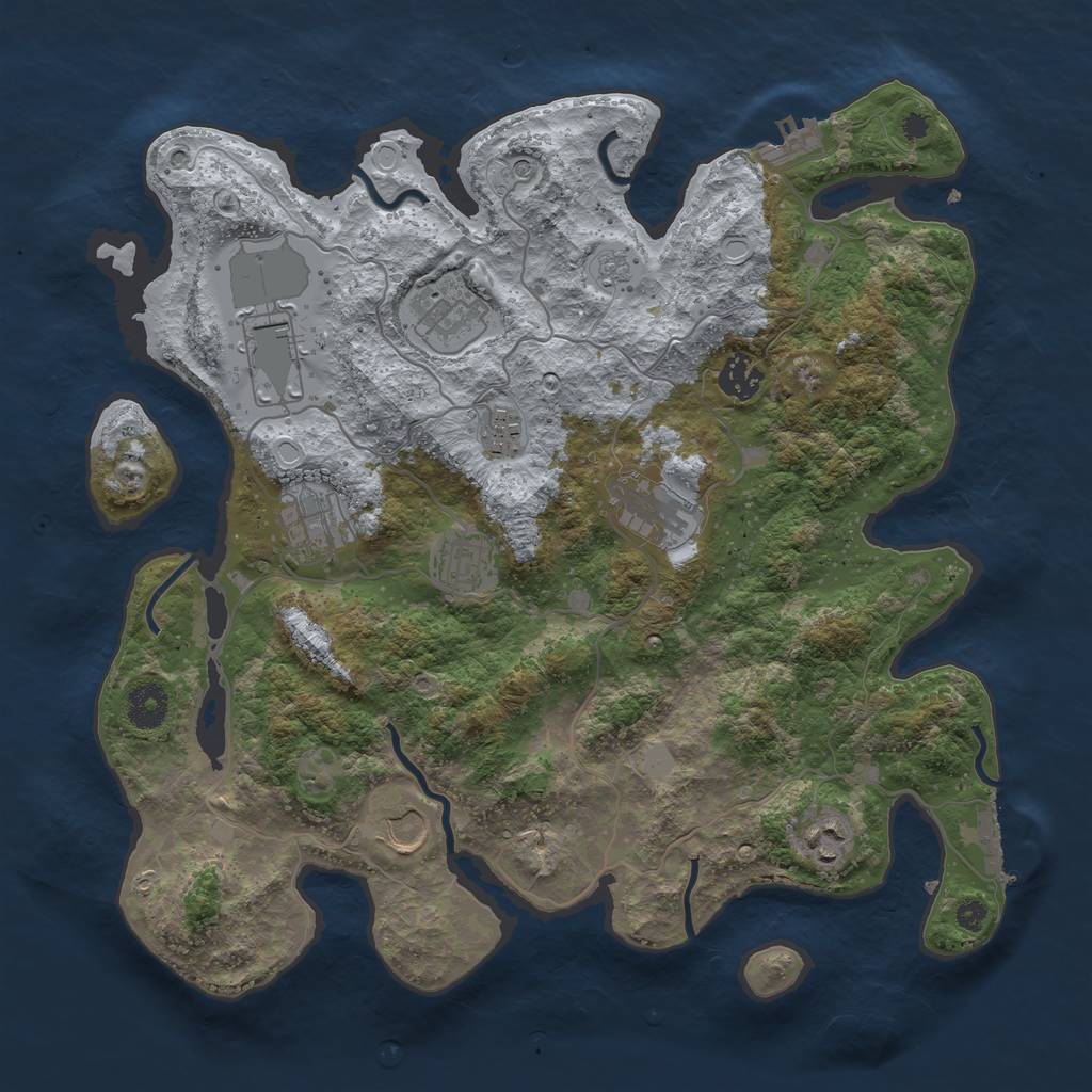 Rust Map: Procedural Map, Size: 3700, Seed: 1856634488, 18 Monuments