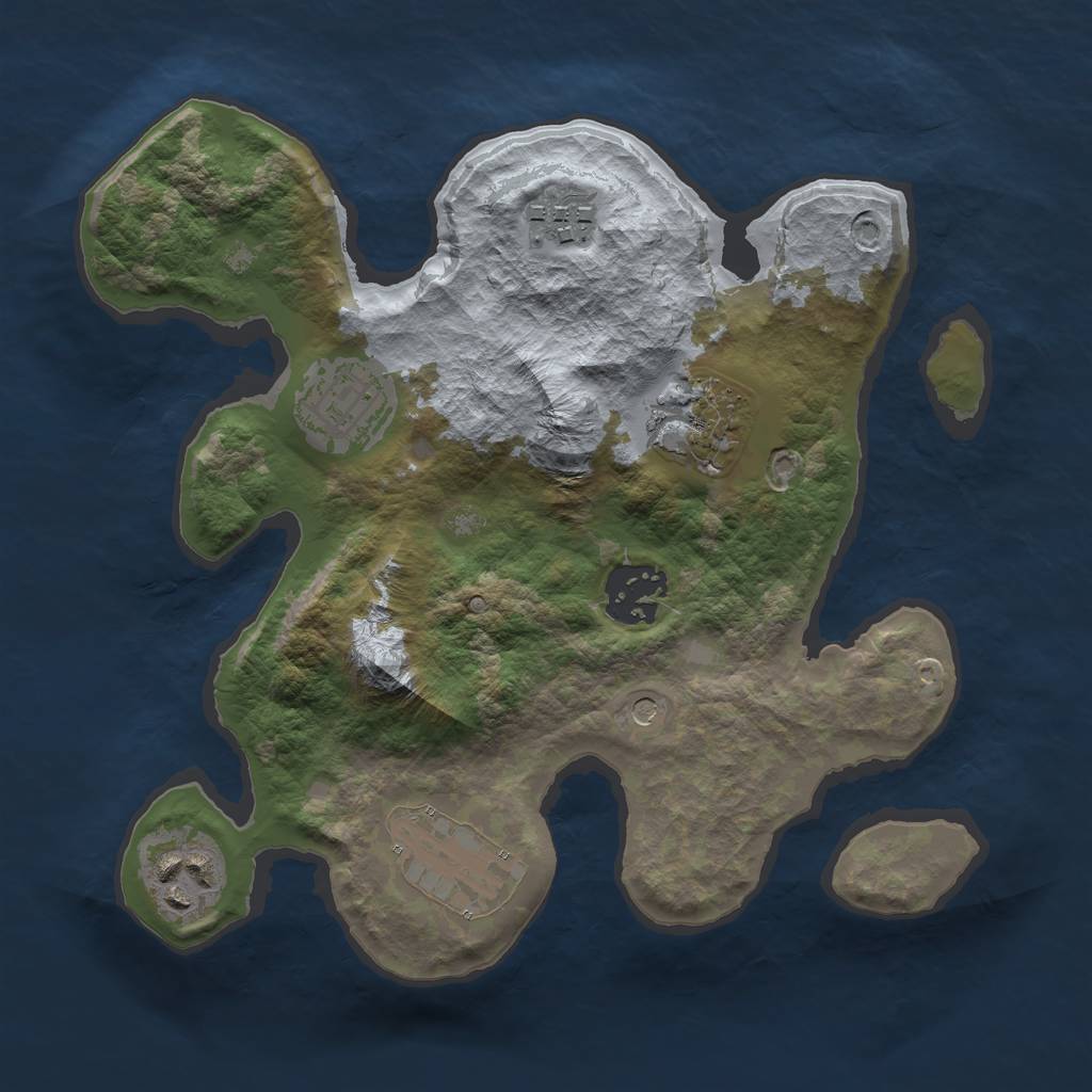 Rust Map: Barren, Size: 2599, Seed: 1, 9 Monuments