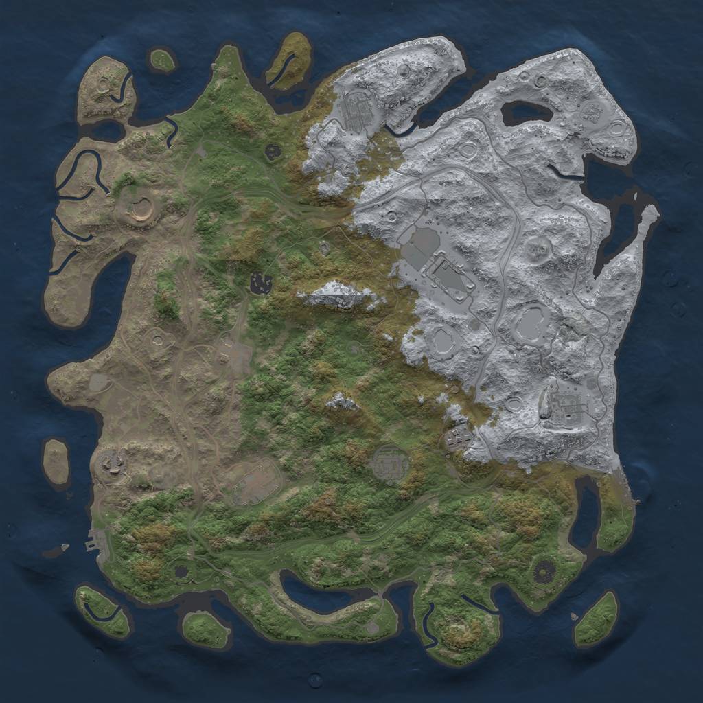 Rust Map: Procedural Map, Size: 4500, Seed: 316237602, 19 Monuments