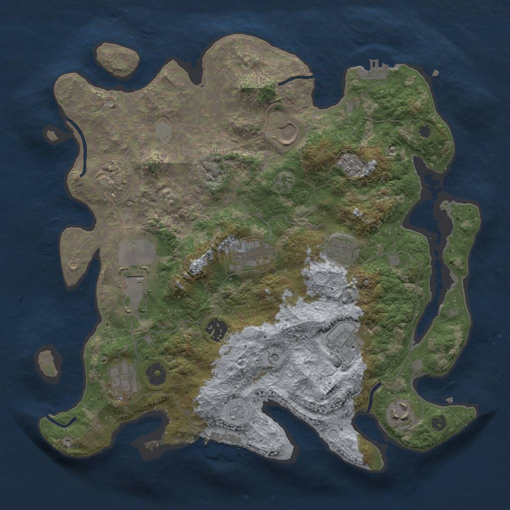 Rust Map: Procedural Map, Size: 3600, Seed: 8102022, 19 Monuments