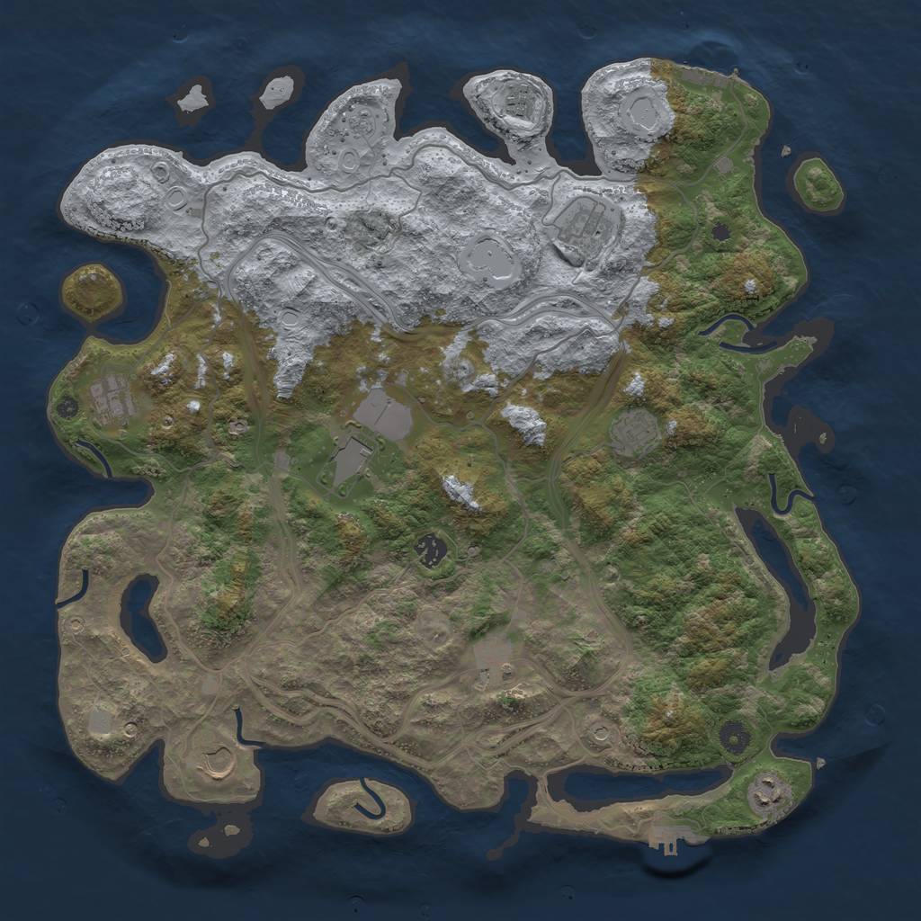 Rust Map: Procedural Map, Size: 4300, Seed: 346, 18 Monuments