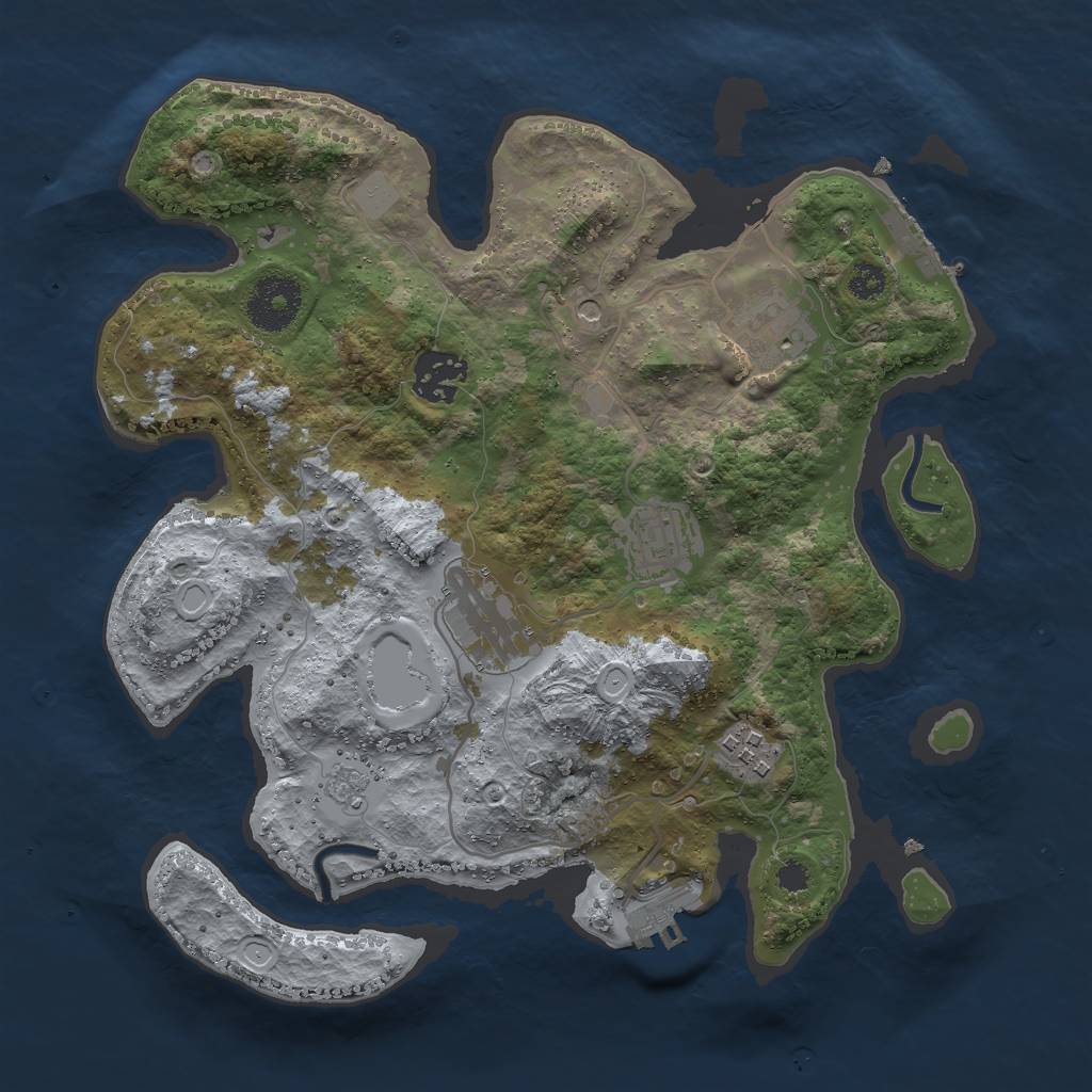 Rust Map: Procedural Map, Size: 3000, Seed: 367687959, 14 Monuments