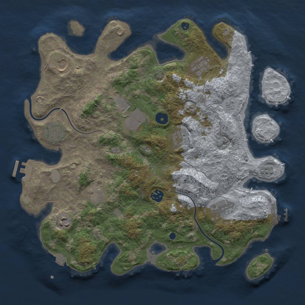 Rust Map: Procedural Map, Size: 3750, Seed: 1478375574, 16 Monuments