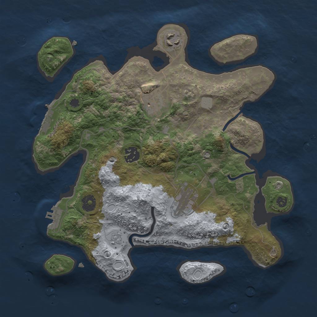 Rust Map: Procedural Map, Size: 3000, Seed: 114877328, 12 Monuments