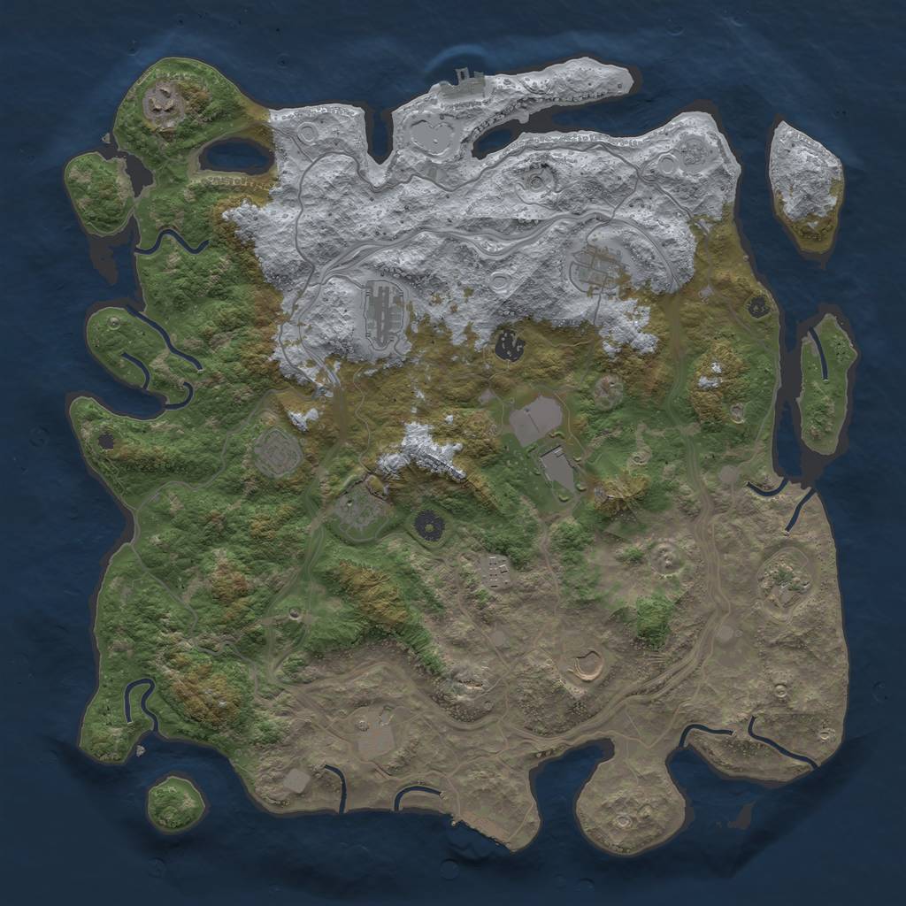 Rust Map: Procedural Map, Size: 4500, Seed: 954982655, 20 Monuments