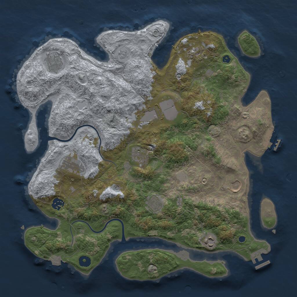 Rust Map: Procedural Map, Size: 3800, Seed: 1856795359, 15 Monuments