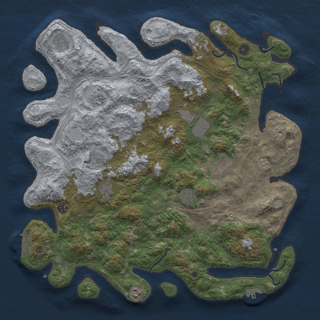 Rust Map: Procedural Map, Size: 4500, Seed: 8100030, 19 Monuments