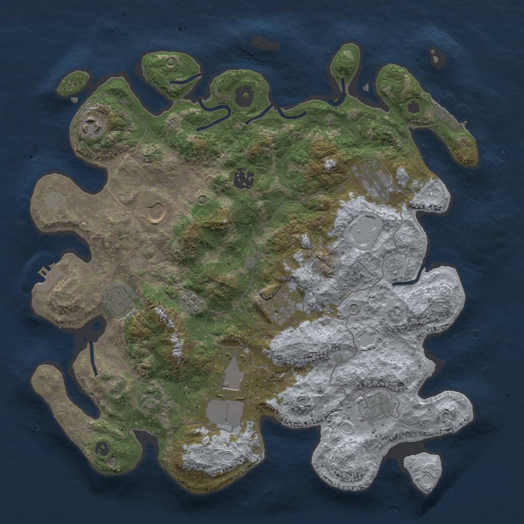 Rust Map: Procedural Map, Size: 3750, Seed: 1820932435, 19 Monuments