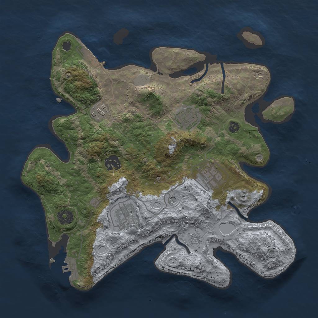 Rust Map: Procedural Map, Size: 3000, Seed: 6330, 14 Monuments