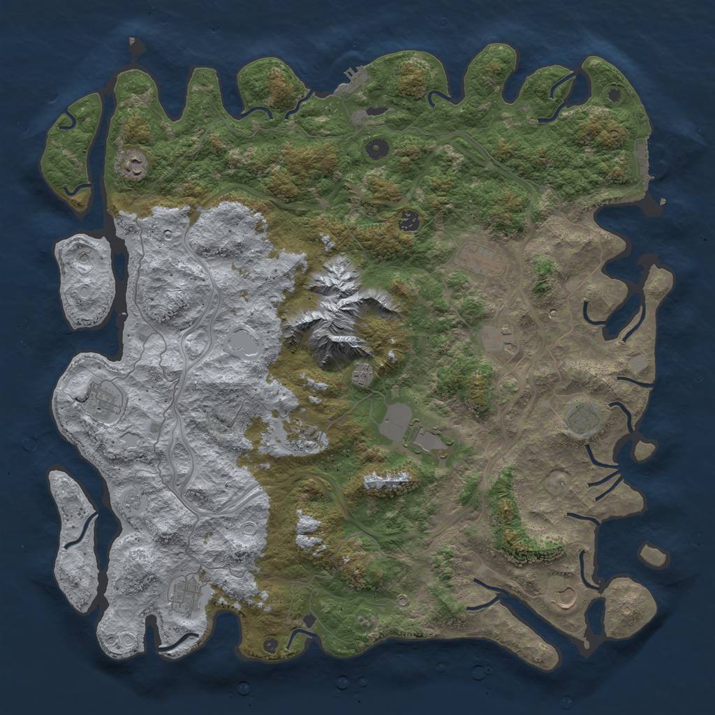 Rust Map: Procedural Map, Size: 5000, Seed: 12320, 20 Monuments