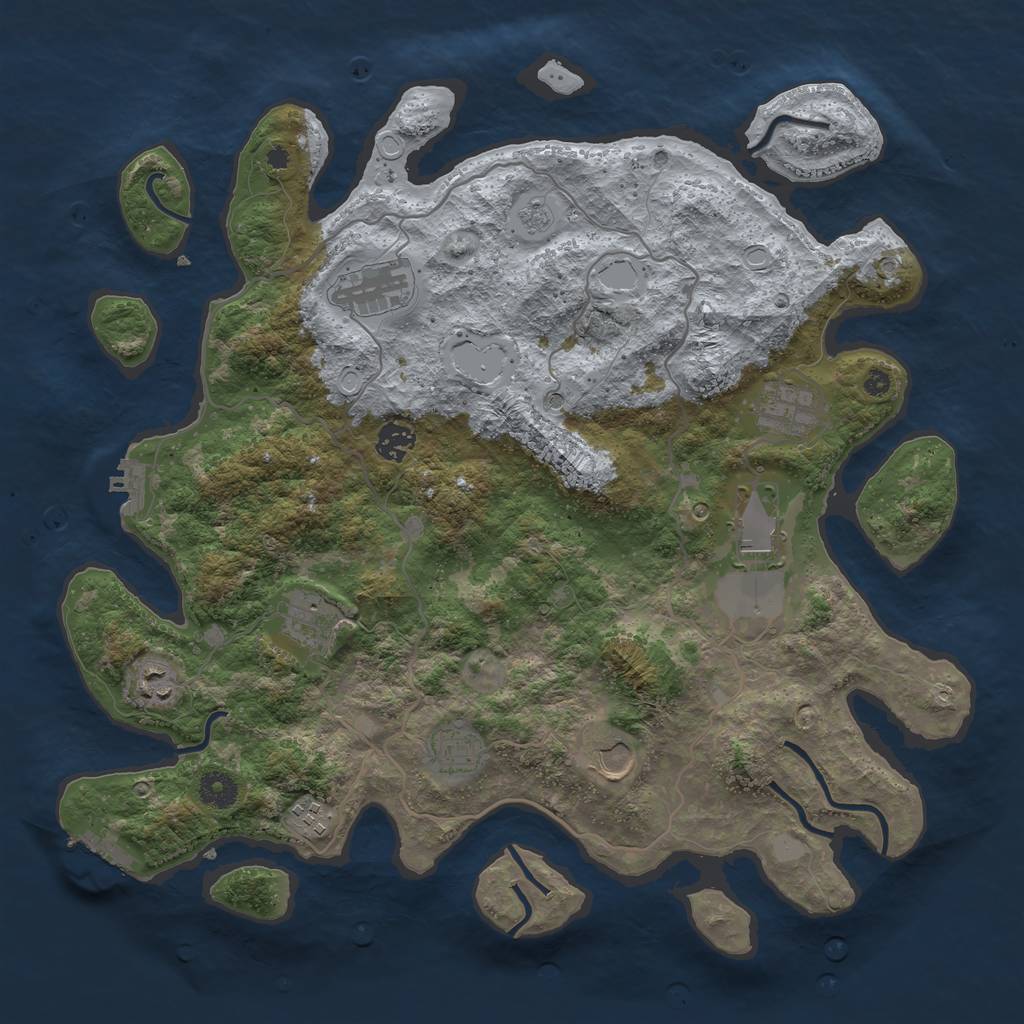 Rust Map: Procedural Map, Size: 4000, Seed: 363, 18 Monuments