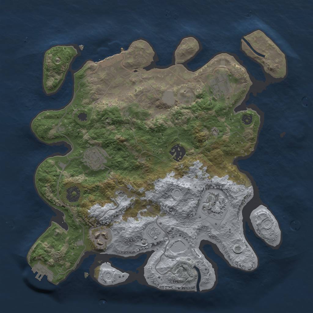 Rust Map: Procedural Map, Size: 3000, Seed: 1613080963, 14 Monuments