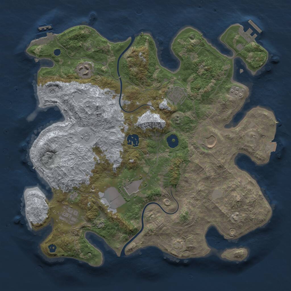 Rust Map: Procedural Map, Size: 3500, Seed: 1768520842, 13 Monuments