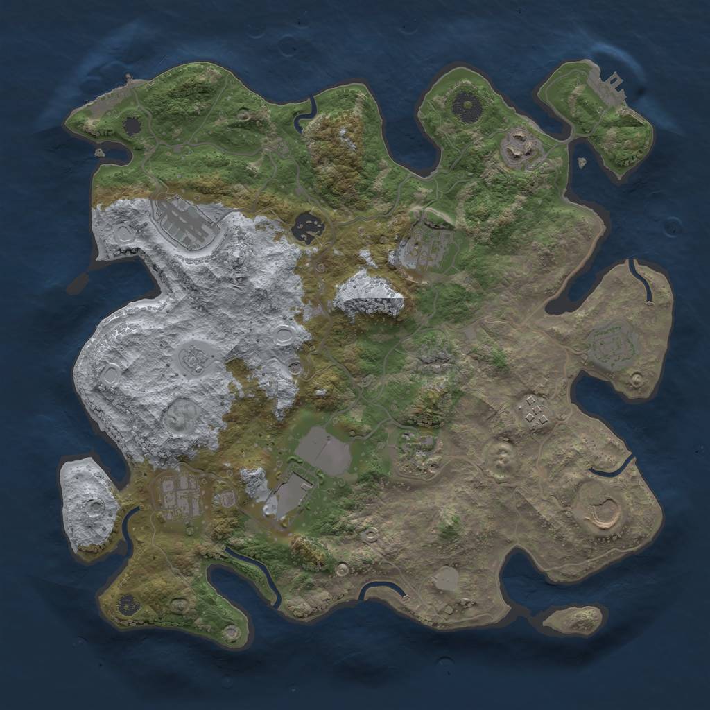 Rust Map: Procedural Map, Size: 3500, Seed: 1768520842, 19 Monuments