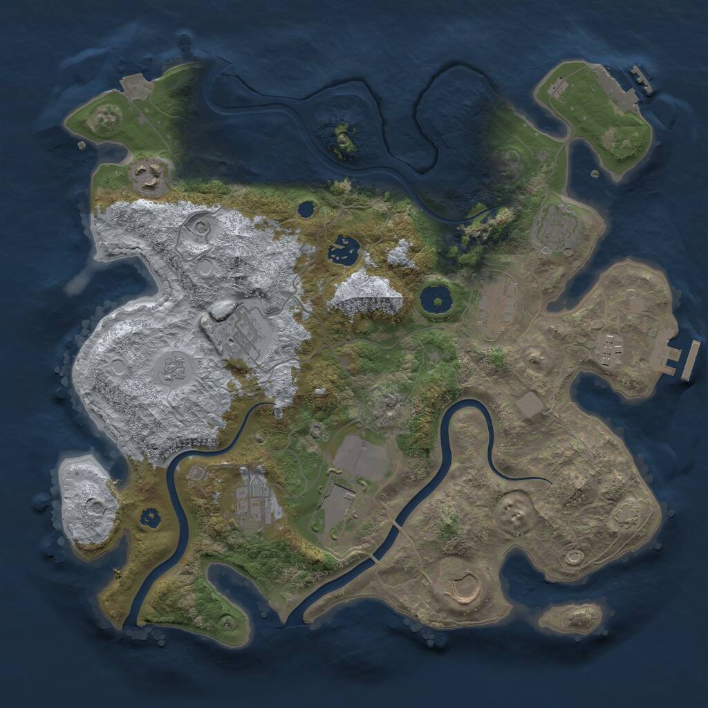 Rust Map: Procedural Map, Size: 3500, Seed: 1768520842, 15 Monuments