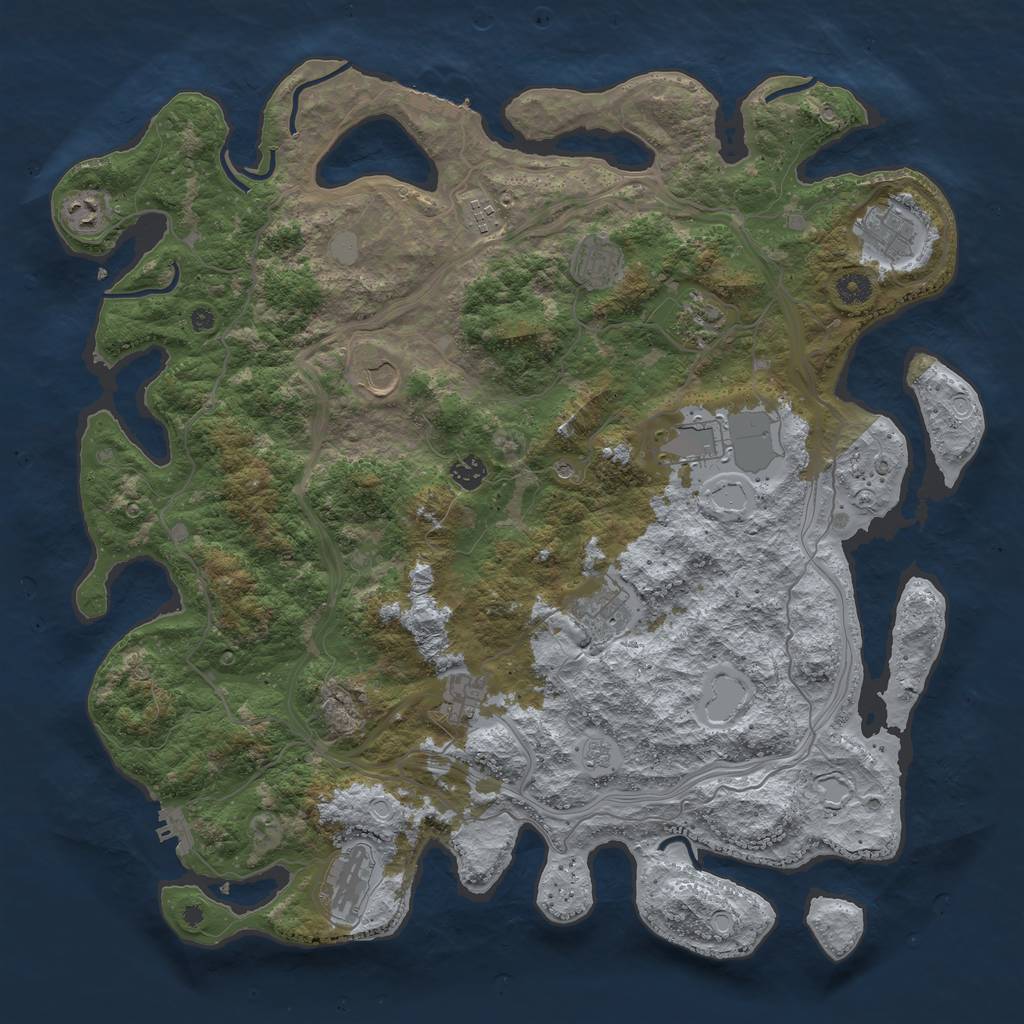 Rust Map: Procedural Map, Size: 4500, Seed: 67386, 20 Monuments