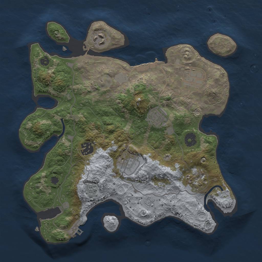 Rust Map: Procedural Map, Size: 3000, Seed: 178023280, 15 Monuments