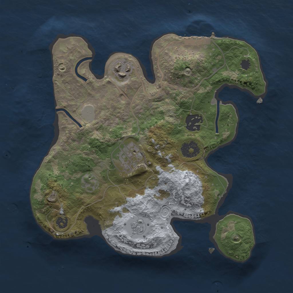 Rust Map: Procedural Map, Size: 2500, Seed: 490058174, 10 Monuments