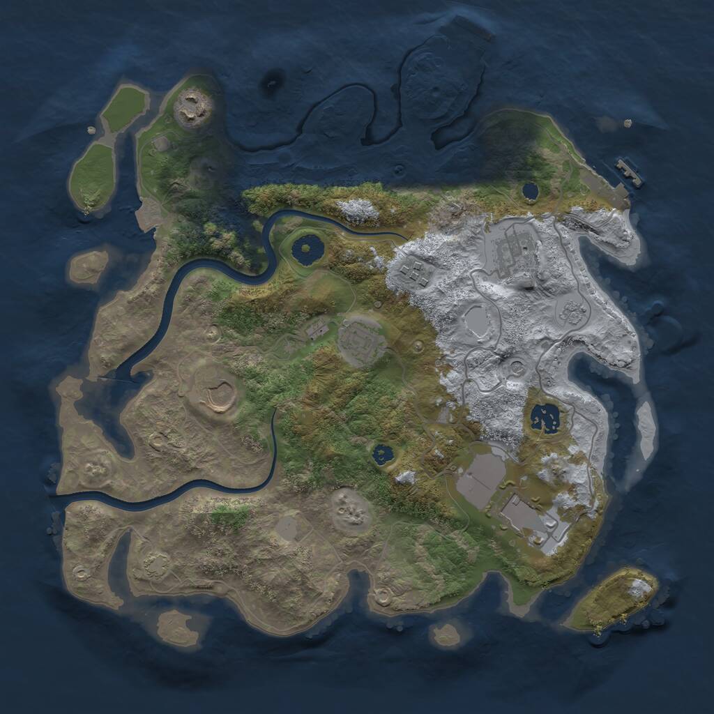 Rust Map: Procedural Map, Size: 3500, Seed: 950909568, 13 Monuments