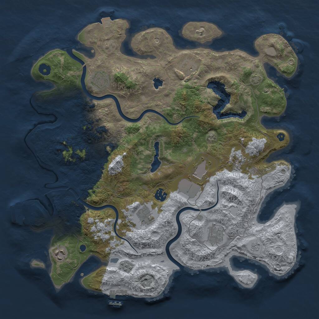 Rust Map: Procedural Map, Size: 4000, Seed: 3506, 15 Monuments