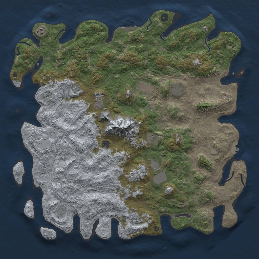 Rust Map: Procedural Map, Size: 5000, Seed: 1982677115, 19 Monuments