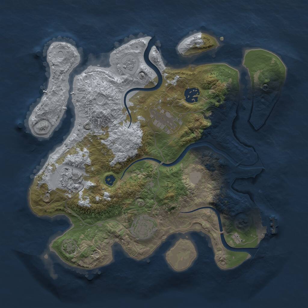 Rust Map: Procedural Map, Size: 3000, Seed: 16971, 9 Monuments