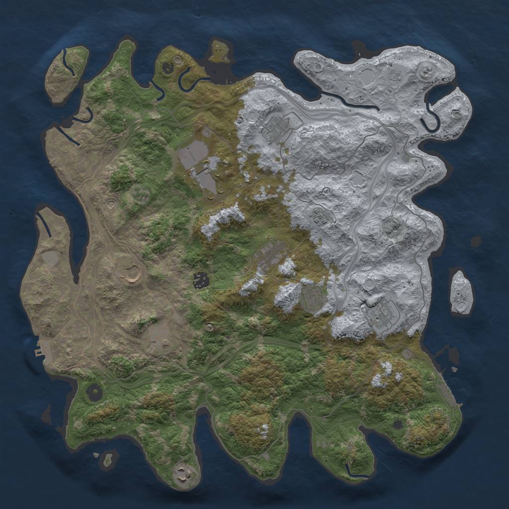 Rust Map: Procedural Map, Size: 4425, Seed: 1822495812, 19 Monuments