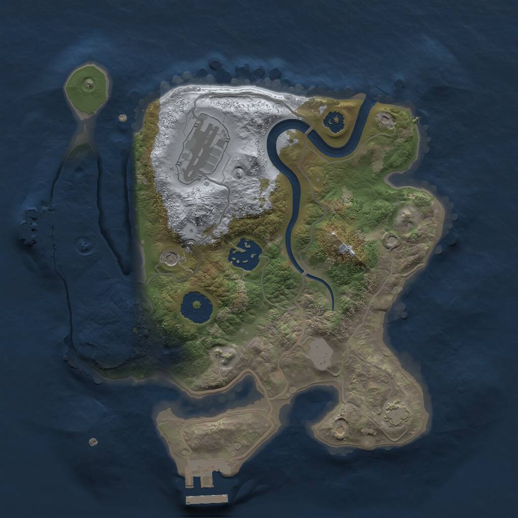 Rust Map: Procedural Map, Size: 2500, Seed: 7162, 7 Monuments