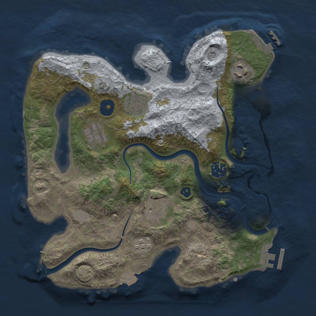 Rust Map: Procedural Map, Size: 3000, Seed: 417186392, 11 Monuments