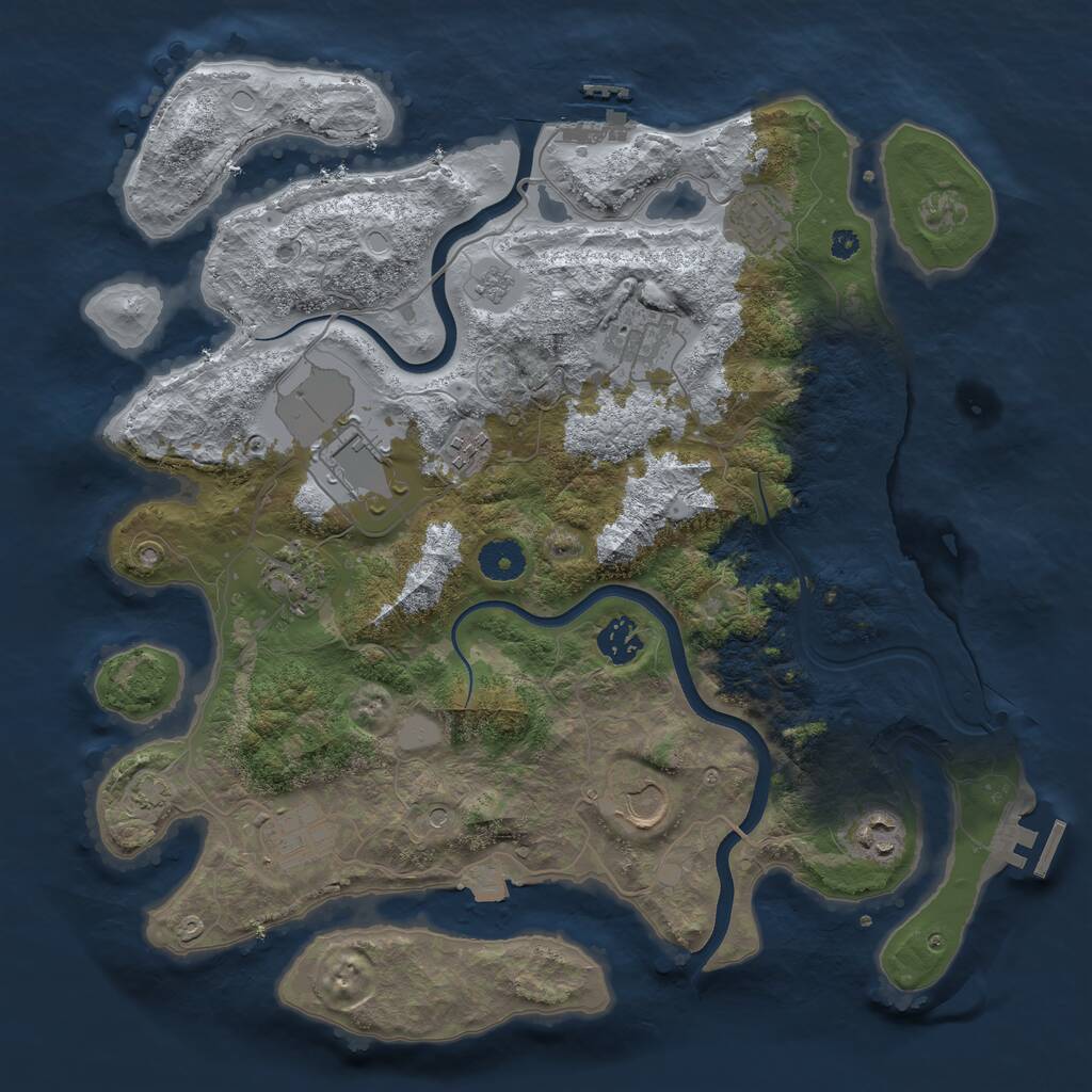 Rust Map: Procedural Map, Size: 3700, Seed: 6546, 15 Monuments